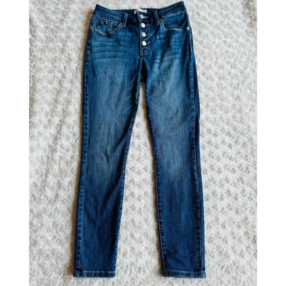 Prosperity Made in Blue Women Denim Cotton Blue Jeans Button Fly Straight Leg 27